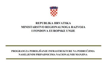 Poziv za za poboljšanje infrastrukture na područjima naseljenim pripadnicima nacionalnih manjina u 2024. godini